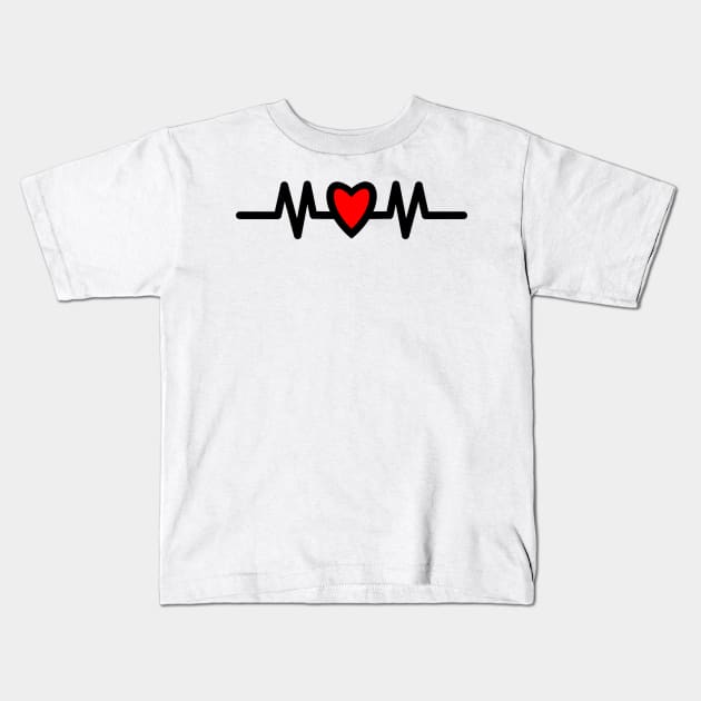 LOVE MOM Kids T-Shirt by MufaArtsDesigns